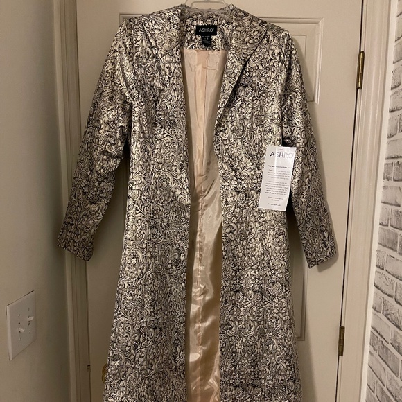 New Paisley Jacquard Women’s Duster Dress Suit sz 10 - Picture 2 of 5